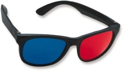 Anaglyph Stereoscopic 3D glasses