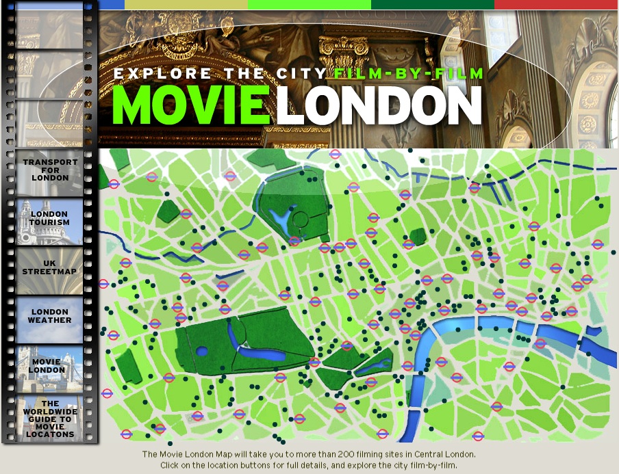 MovieLondon interactive map of the city's film locations