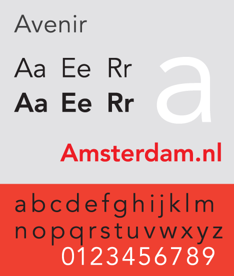 Avenir as used in Amsterdam